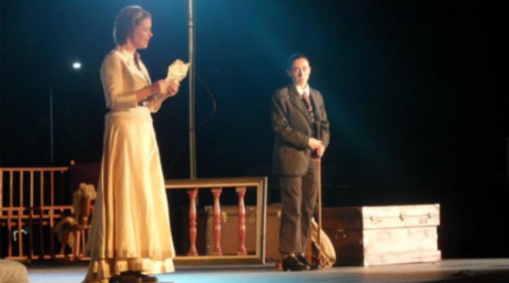 Princess Innogen (Emily Jordan) reads a very unpleasant letter. As usual in Shakespeare’s plays, a lack of communication and a surplus of misunderstandings play a key role in “Cymbeline.” Photo by Amrutha Dorai. 