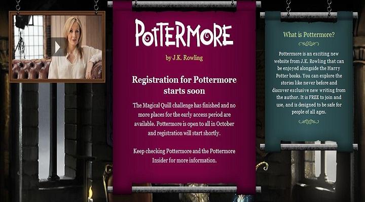 This is what Harry Potter fans are greeted with when entering the site. Screenshot by Howard Lee. 