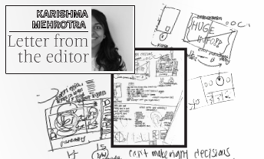 Junior Special Report Editor Cynthia Mao's notebook captures the chaos in a teenage journalist's brain while brainstorming for this issue. Photo by Karishma Mehrotra