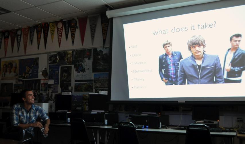 ARTTEC Inc. came with the intention to talk to MVHS about the ARTTEC program. ARTTEC is a program that allows high school students to have hands-on experience with lighting, music recording, and film production for a fee of $25 a year. Photo by Stephanie Chang.