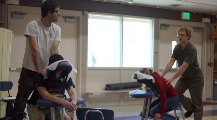 Massages put students back in action