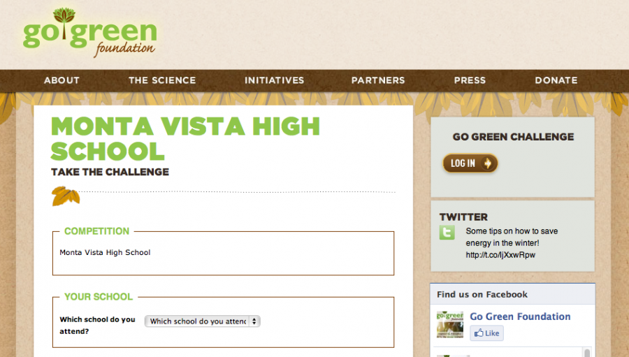 Go Green Foundation created a sign-up website for MVHS students to make their pledge for the Spare Our Earth program. Screenshot from the Go Green Foundation’s website.