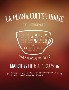 La Pluma’s second annual coffee house features new performances, including poetry readings, comedy acts and rants by MVHS students. The event is a fundraiser for the publication’s upcoming magazine. Photo used with permission of Libby Kao.