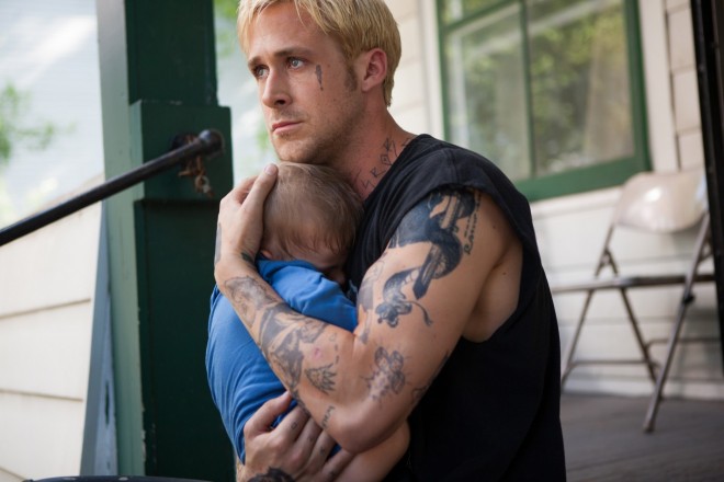 Ryan Gosling plays Luke Glanton, an unemployed motorcycle stuntman who vows to take care of his newborn child –– even at the cost of breaking the law. Source: Focus Features  
