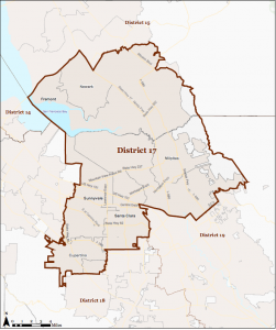 The city of Cupertino, Calif. is a part of the 17th Congressional District. Ro Khanna, who spoke to MVHS students on May 28, is challenging incumbent Mike Honda to represent the district in Congress. Source: US Census Bureau.