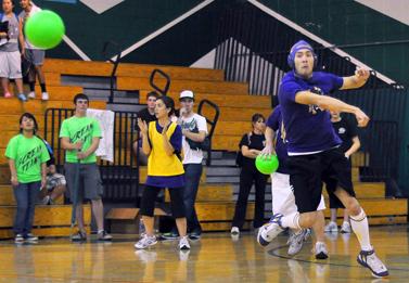 Annual district staff dodgeball tournament at HHS