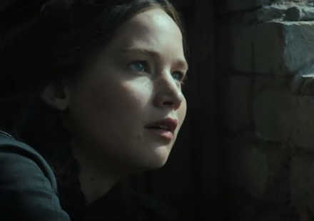 Jennifer Lawrence returns on screen as Katniss Everdeen in Mockingjay: Part 1 in theaters on Nov. 21. Source: mockingjay.net.