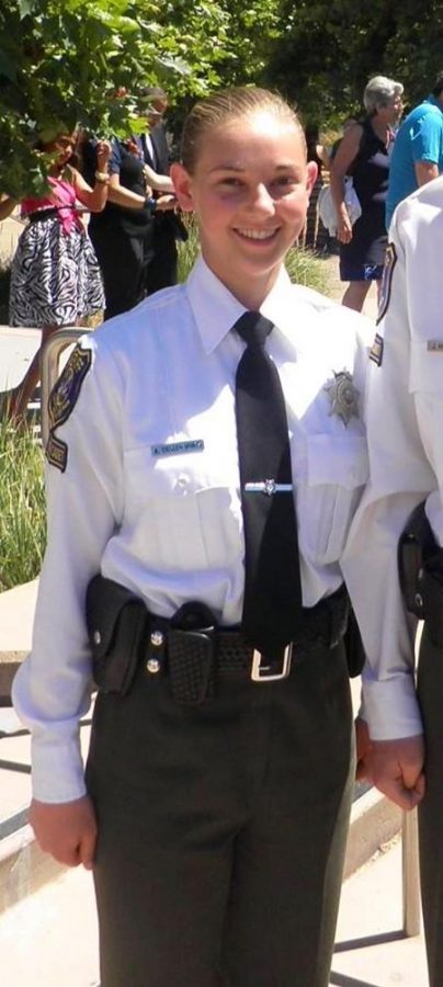 Cadet Allegra Ziegler poses for a photo during her graduation from the academy during the summer of 2014