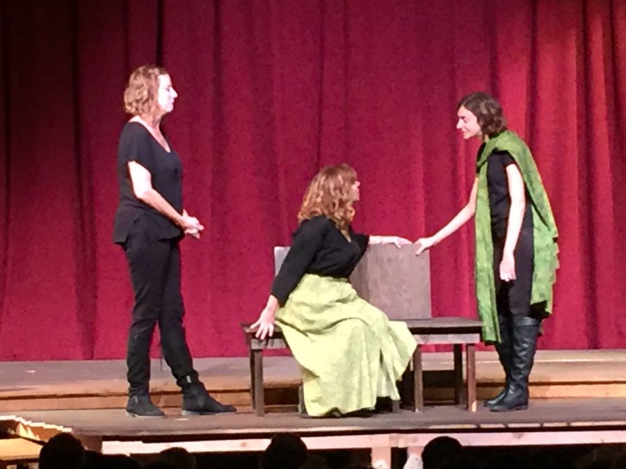 Professional improv team works with drama students