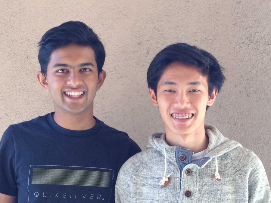 STEM Club officers Ishaan Shah (left) and Jonathan Fung (right). 
