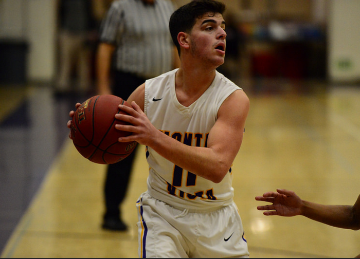 Golan Gingold looks for an open teammate during the Monta Vista Holiday Tournament. The Matador offense exploded in the first, which led them to an early lead. 