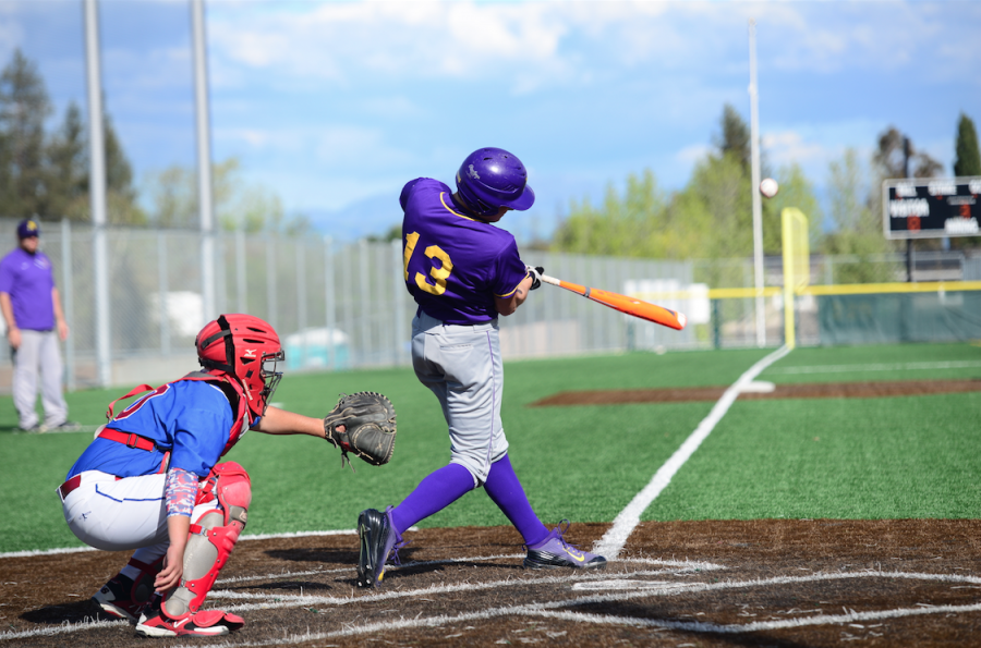 Senior Ryan Granzella connects on a pitch against Independence HS on March 29. The Matadors were hot for much of game, as they finished the game with six runs. Photo by Pranav Iyer. 