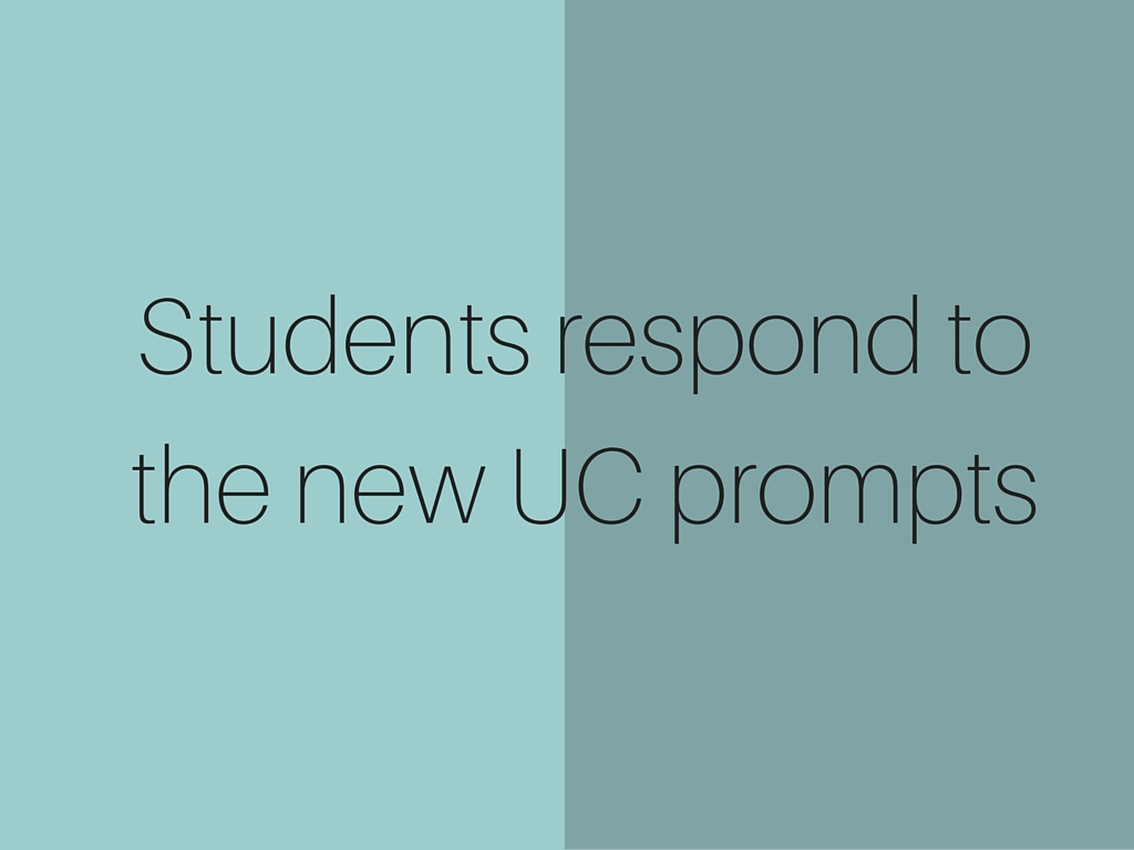 Students respond to the new UC prompts El Estoque