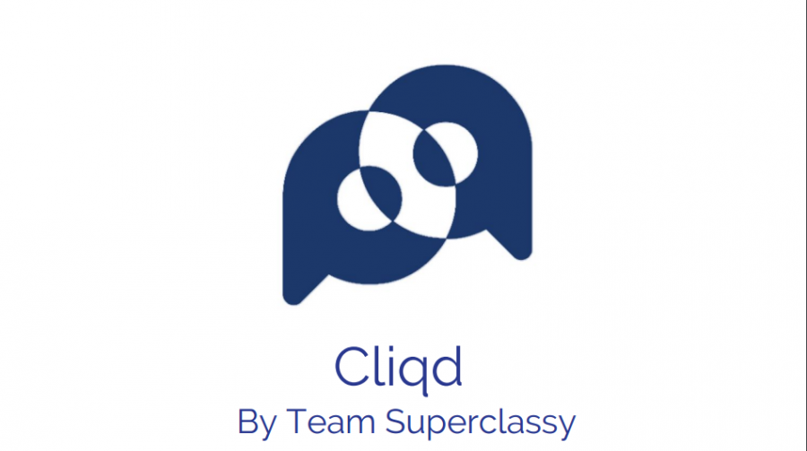 The logo and cover of Karras business plan for her app Cliqd