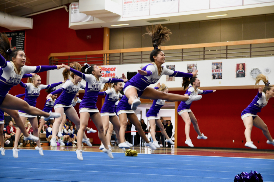 Spirit: Team performs in competition at James Logan HS