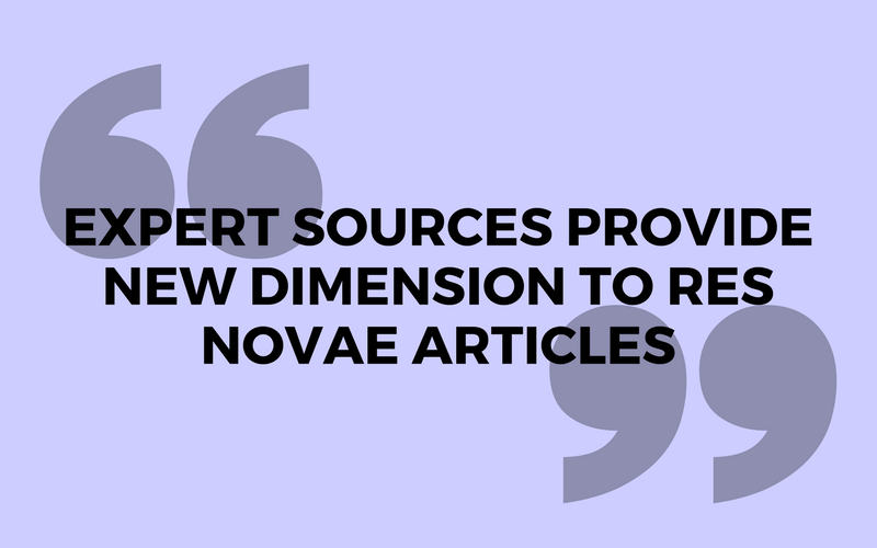 Expert sources provide new dimension to Res Novae articles