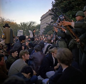 College students protest against the Vietnam War. Prinz was one of these individuals 50 years ago. 