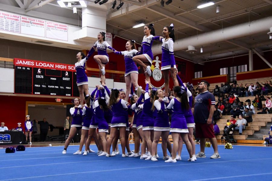 Without a coach, the MVHS cheer team may not qualify for the National High School Cheerleading Competition, an event theyve attended the past few years. Photo by Roshan Fernandez.