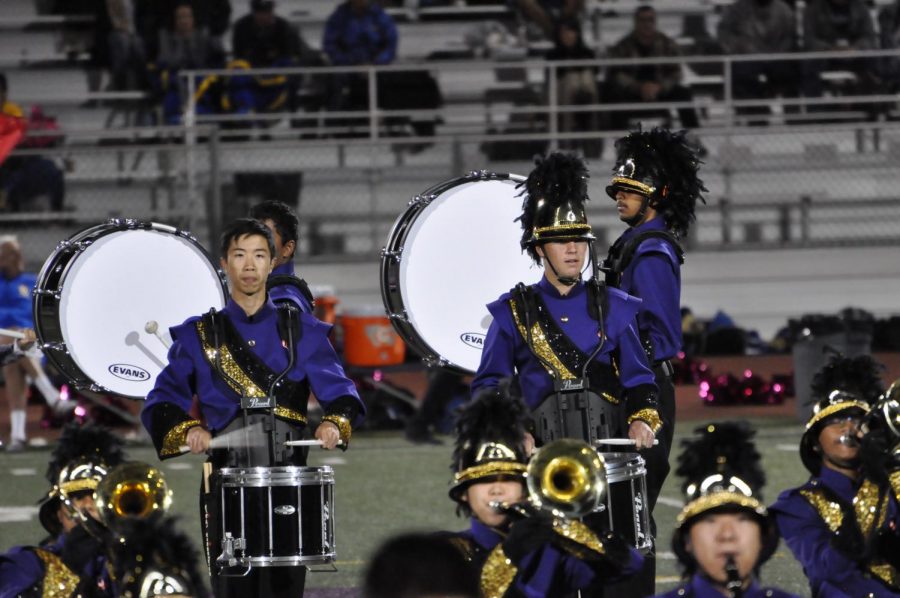 MV Marching Band performs at one of their home games. Photo courtesy of Music at Monta Vista. 