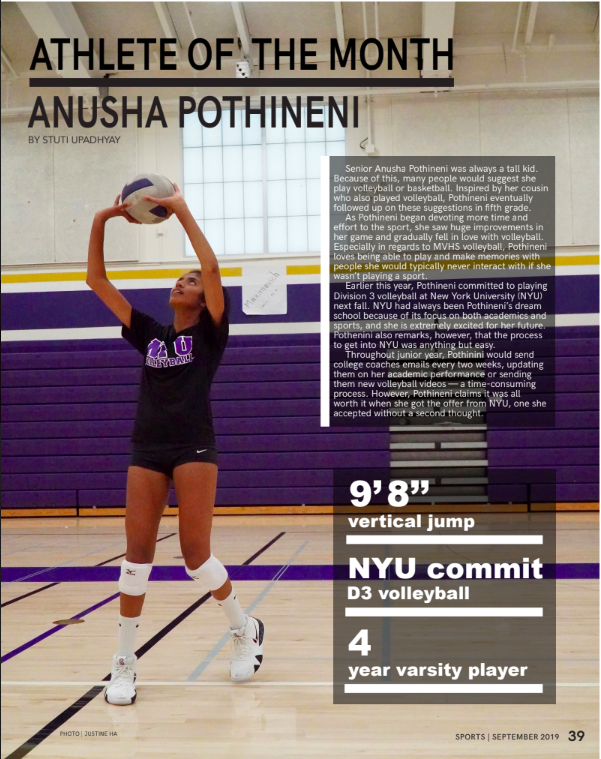 Athlete of the Month: Anusha Pothenini