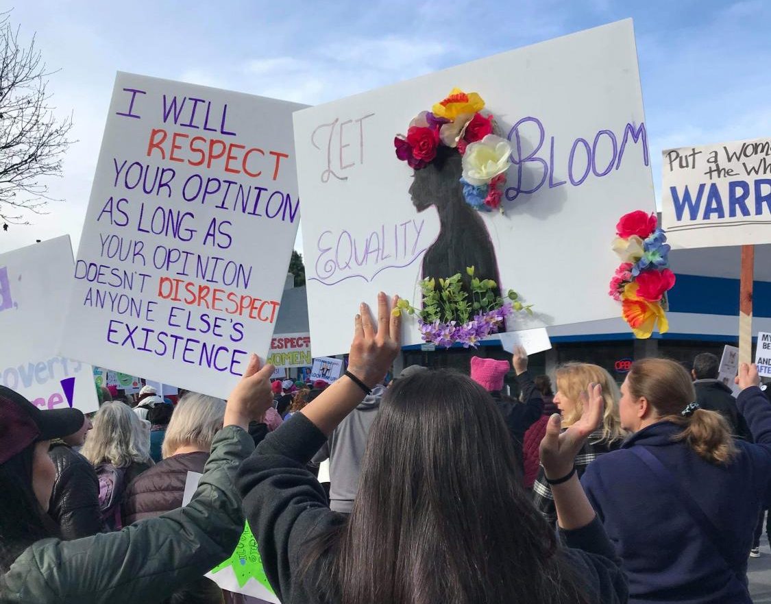 7,500 people gather to march from the San Jose City Hall to Arena Green for the fourth-annual San Jose Women’s March.