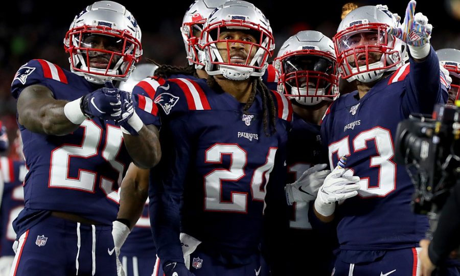 FOXBOROUGH%2C+MASSACHUSETTS+-+OCTOBER+10%3A+Kyle+Van+Noy+%2353+of+the+New+England+Patriots+celebrates+with+his+teammates+Terrence+Brooks+%2325%2C+Stephon+Gilmore+%2324+and+Matthew+Slater+%2318+after+recovering+a+fumble+to+score+a+touchdown+against+the+New+York+Giants+during+the+fourth+quarter+in+the+game+at+Gillette+Stadium+on+October+10%2C+2019+in+Foxborough%2C+Massachusetts.+%28Photo+by+Maddie+Meyer%2FGetty+Images%29