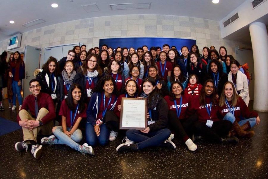 El Estoque members receive a Gold Crown award at the 2018 CSPA Spring Convention. Photo by Alyssa Hui