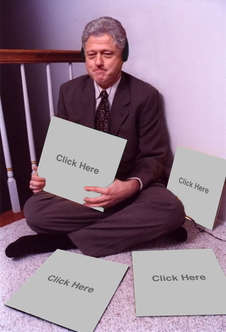 The Bill Clinton album ranking trend sees participants fill out this template of the former president holding up a record sleeve with their favorite albums.
Photo Courtesy of billclintonswag.com