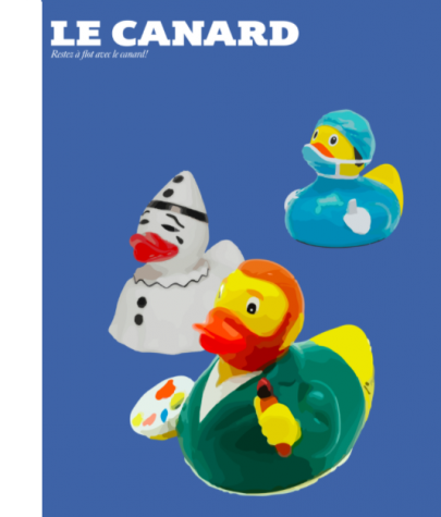 The cover of the second edition of Le Canard designed by senior Victor Li.