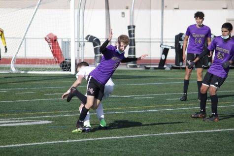 Senior Zeko Khater draws a foul from CHS in the second half. 