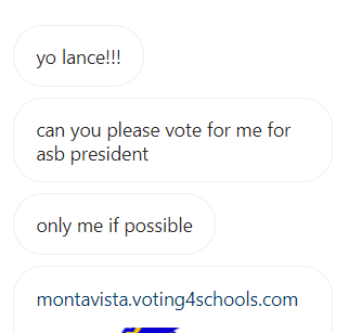 Another message from an ASB candidate for a vote
