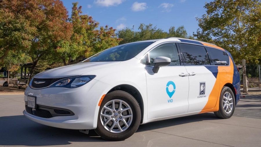 Via-Cupertino has a total of nine vans; most of them have bike racks and two are wheelchair accessible. Vans can be identified by their Via logo and City of Cupertino graphic. 
