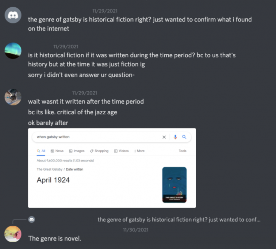 Honor American Literature students ask questions in Carpenters Discord server Carpenter Official