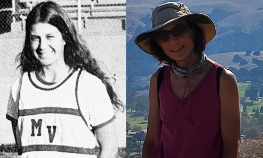 Karen Maleski in 1978 and 2022, this year she returned to MVHS after more than 40 years.