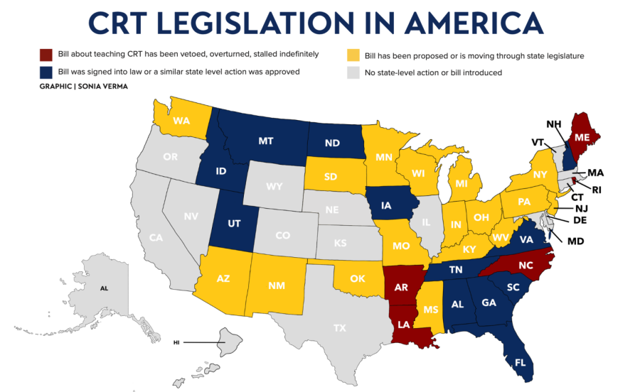 The state of Critical Race Theory legislature varies across the country