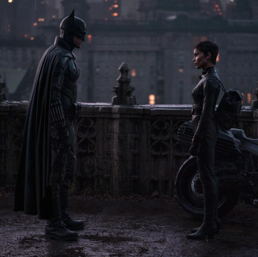 Through the relationship between Batman and Selina Kyle, the questions of morality in the film arise. Photo | Warner Bros.