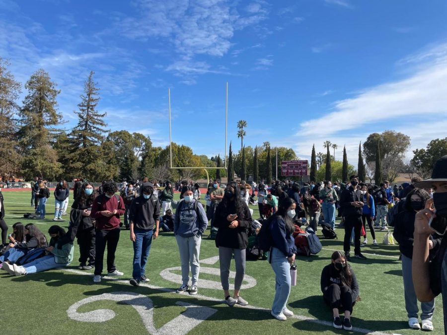 On March 17, FHS students evacuated classrooms and gathered on the football field due to a bomb threat.