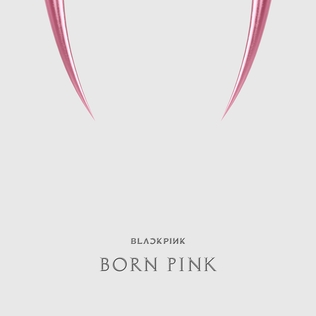 The album cover for “BORNPINK” has simple white background with pink fangs. This showcases the duality of the group with the contrast of the color pink and the fangs