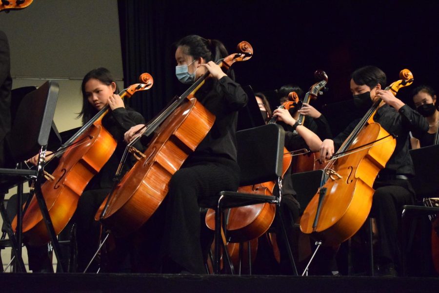 String Orchestra students perform symphonies at the Fall Concert which took place Oct 28. 