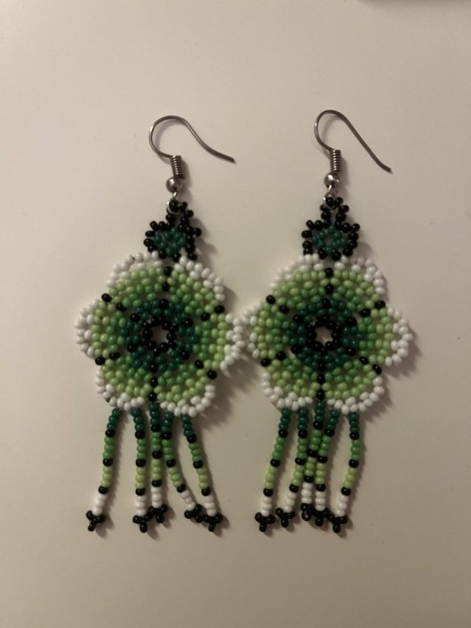 Huichol earrings made by Hernandez. Photo by Adriana Hernandez | Used with permission.

Photo courtesy of Adriana Hernandez | Used with permission