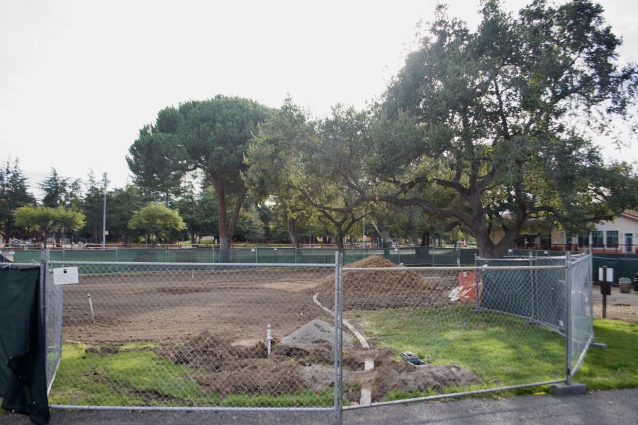 Construction is underway at Memorial park, with large parts of the park already being fenced off and excavated. Photo by Lily Jiang