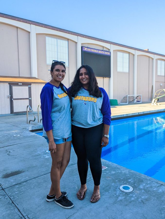 Water polo coaches Himani Kukreja and Shravya Guda graduated from MVHS in 2012 after four years on the Girls Water Polo team. 