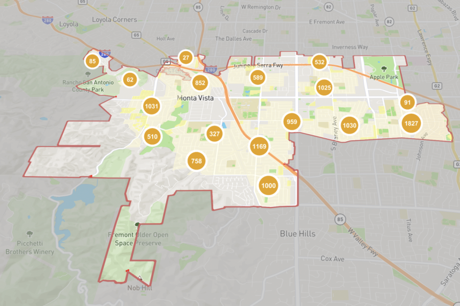 The majority of Cupertino is zoned for low to medium density housing, pictured in yellow on Cupertinos interactive zoning map.