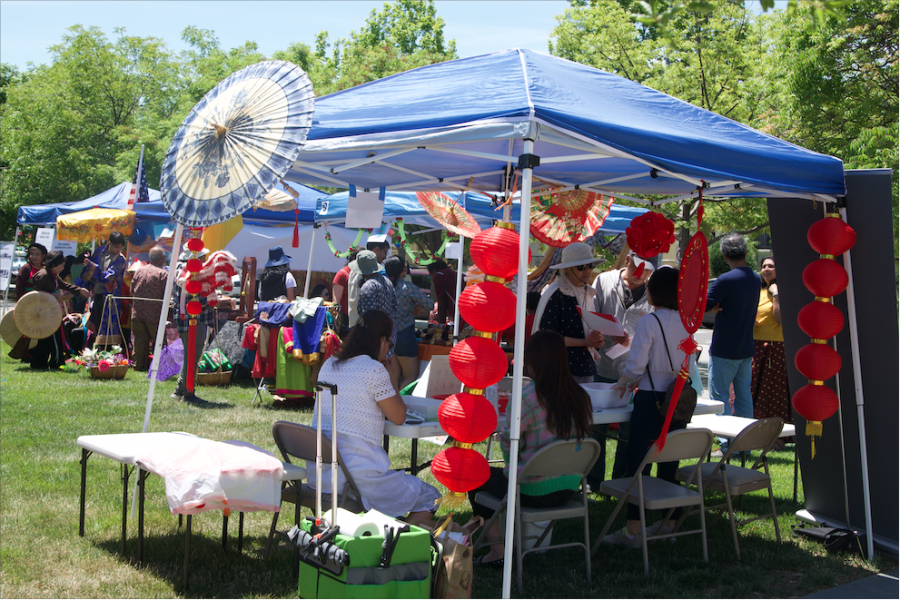 The booths set up around the Library Square included many AAPI communities that set up traditional decorations around the area.
