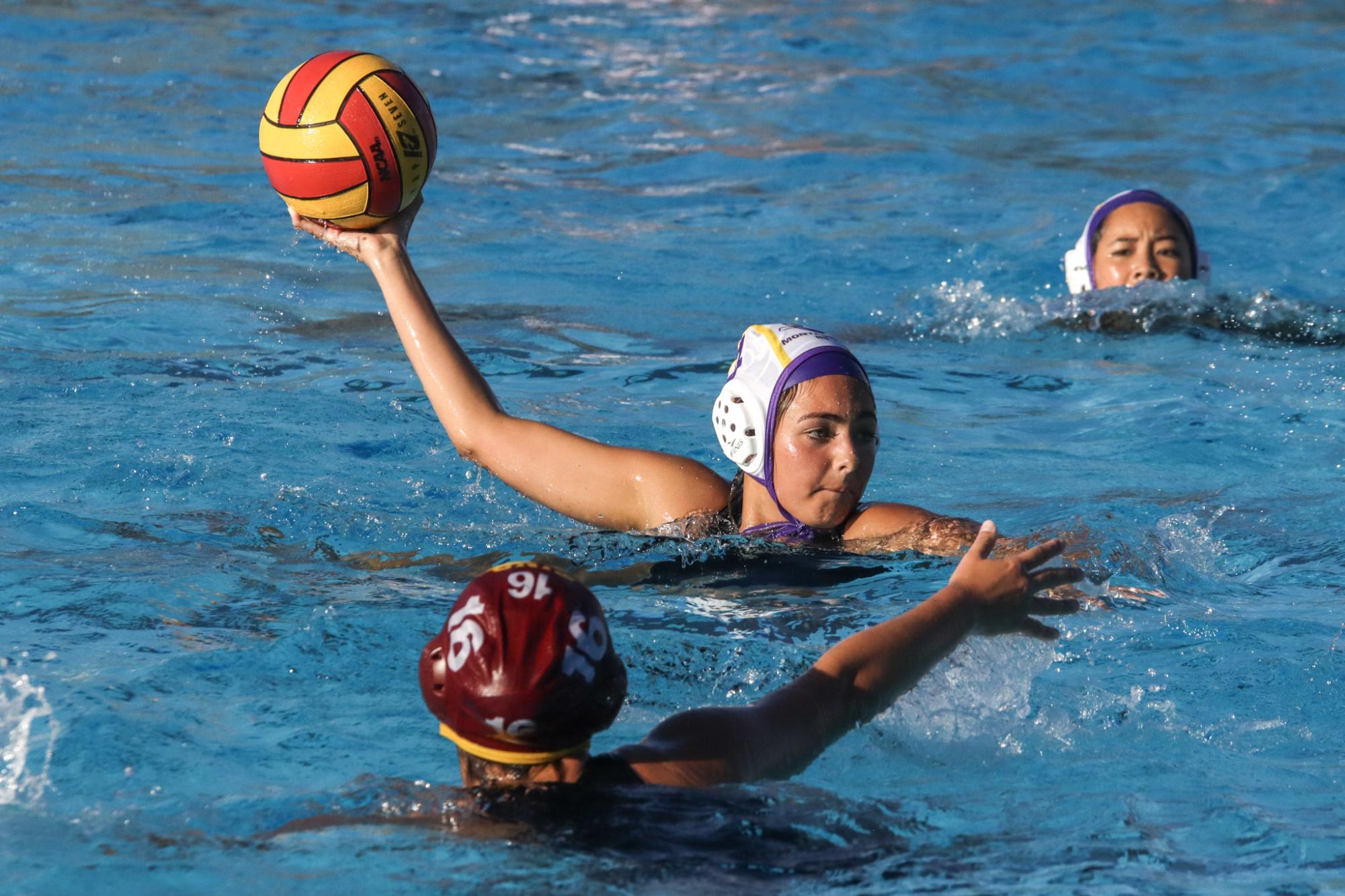 Junior Sonika Wagner aims to score a goal while a CHS player attempts to block the shot. Photo by Arushi Singh

