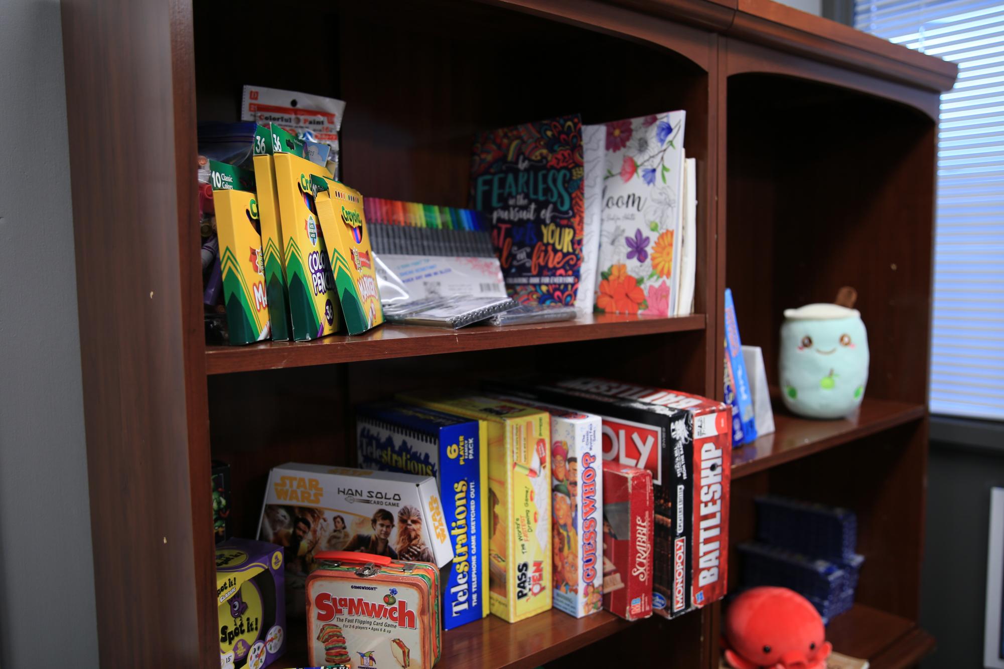 The ELD Center is equipped with board games to help facilitate interactions between students in the center.