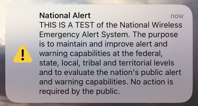 FEMA sent emergency alerts to cell phones for a nationwide emergency alert test.