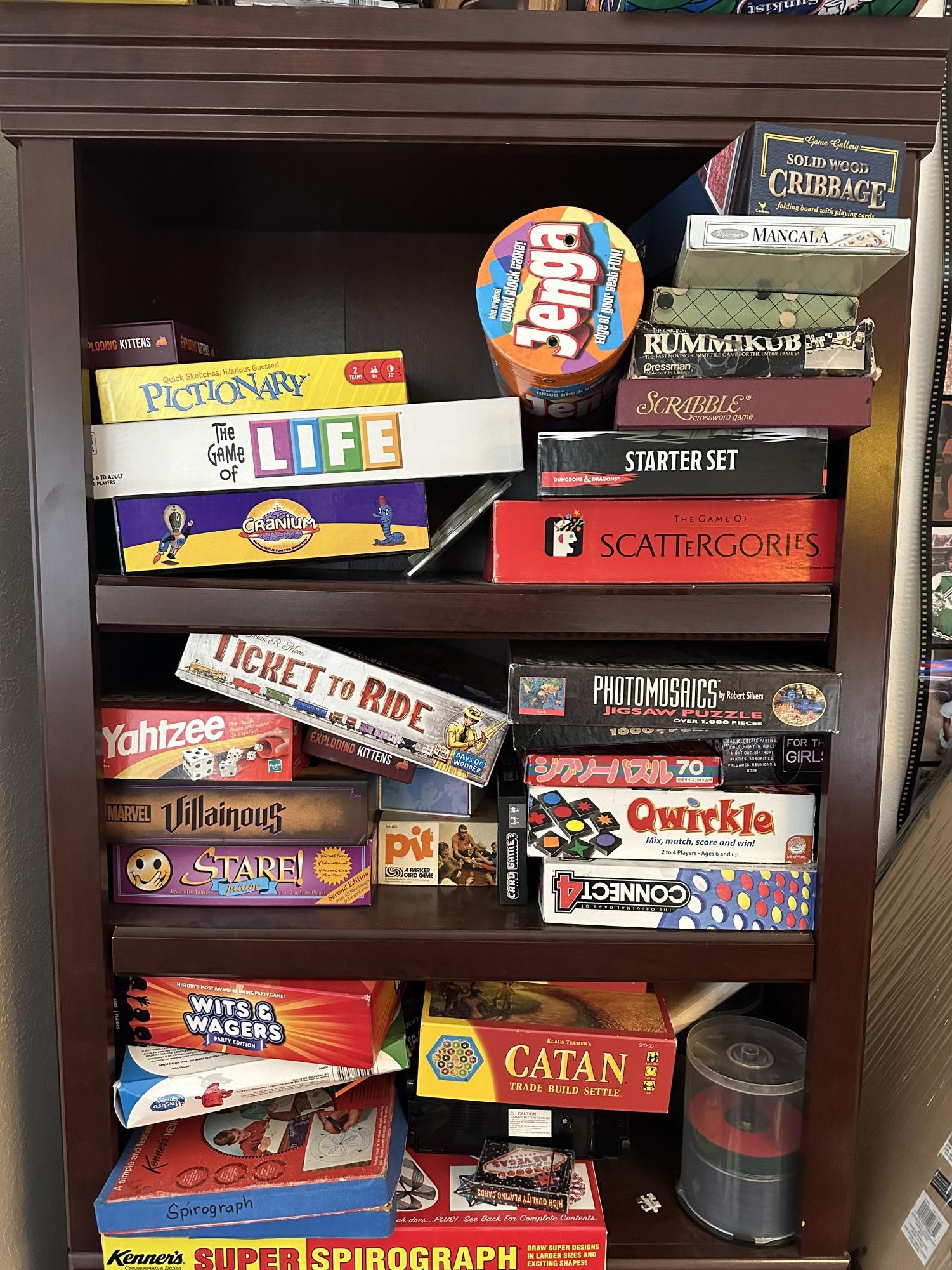 Junior Gabriella Slade’s board game cabinet. Photo by Gabriella Slade. Used with permission. 