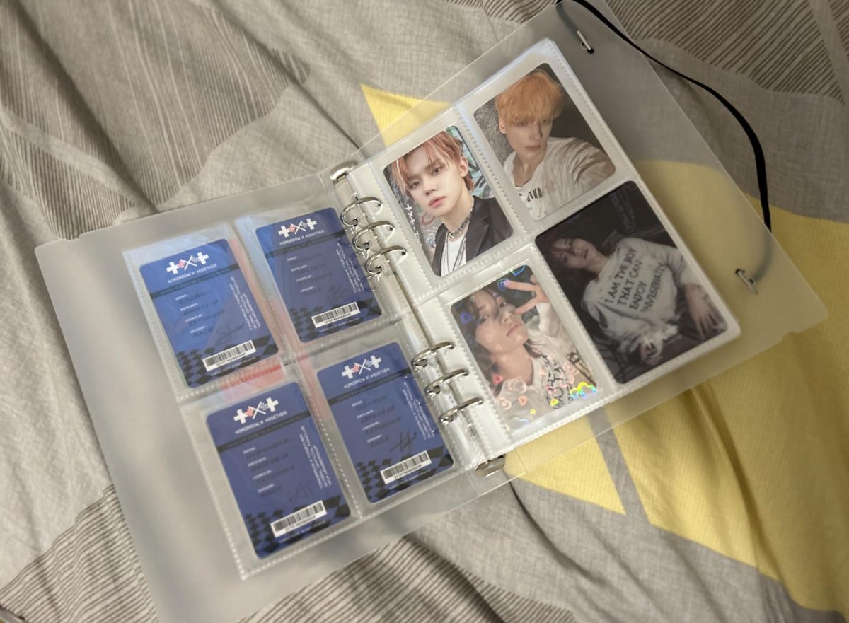 One of the binders that contains Junior Jerry Wang’s photocard collection. Photo by Jerry Wang. Used with permission.