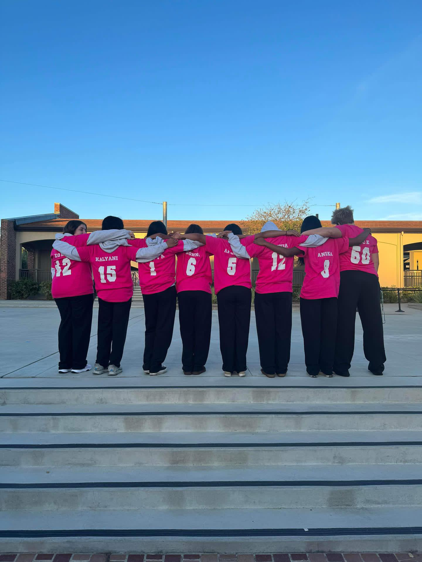 Field hockey seniors pose with their personalized t-shirts. Photo courtesy of Anika Shrivastava | Used with permission